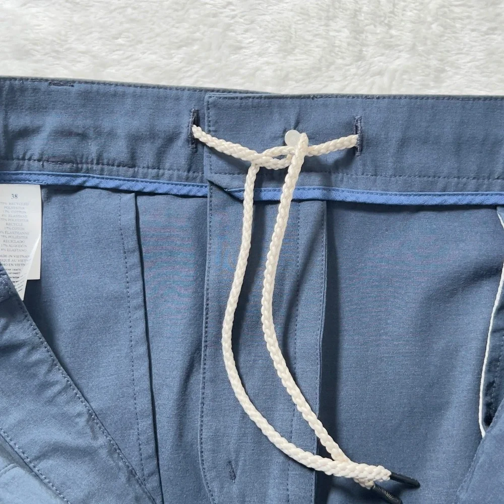 Faherty All Day Shorts Mens Sz 38 Blue Hybrid Stretch Quick Dry
